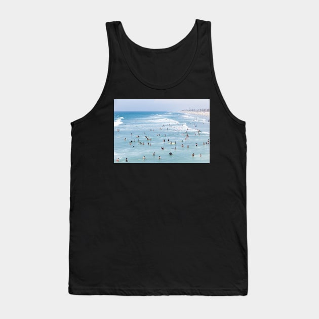 Photograph of crowded Huntington Beach in California, United States Tank Top by keeplooping